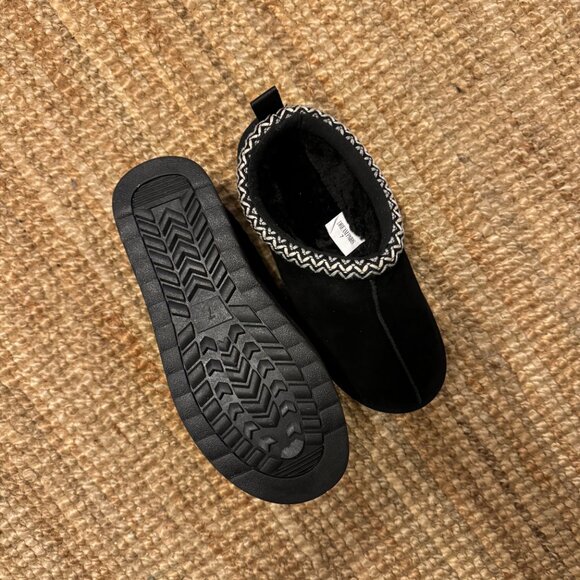 Genuine Suede Plush Fur-Lined Winter Platform Slippers - Picture 7 of 8